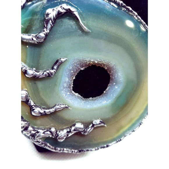 Huge Crystal agate geode Necklace statement piece glam - Picture 11 of 12